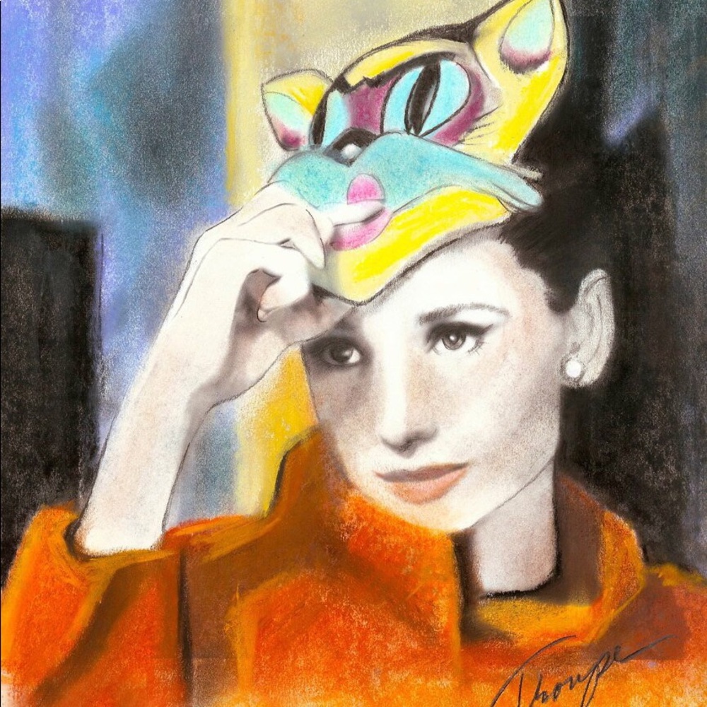 Audrey Cat Mask print by Connie Troupe